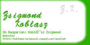 zsigmond koblasz business card